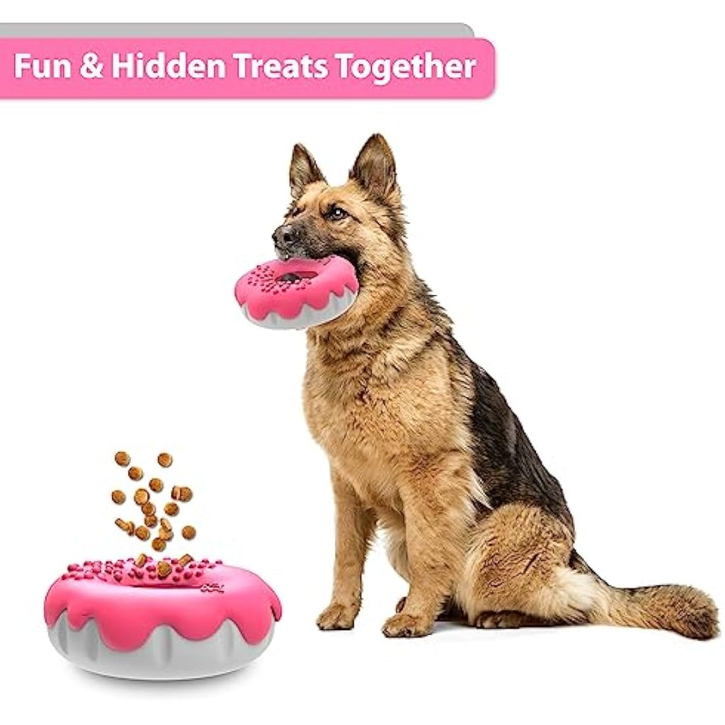 Indestructible Dog Toy – Interactive Treat Dispenser, Pink