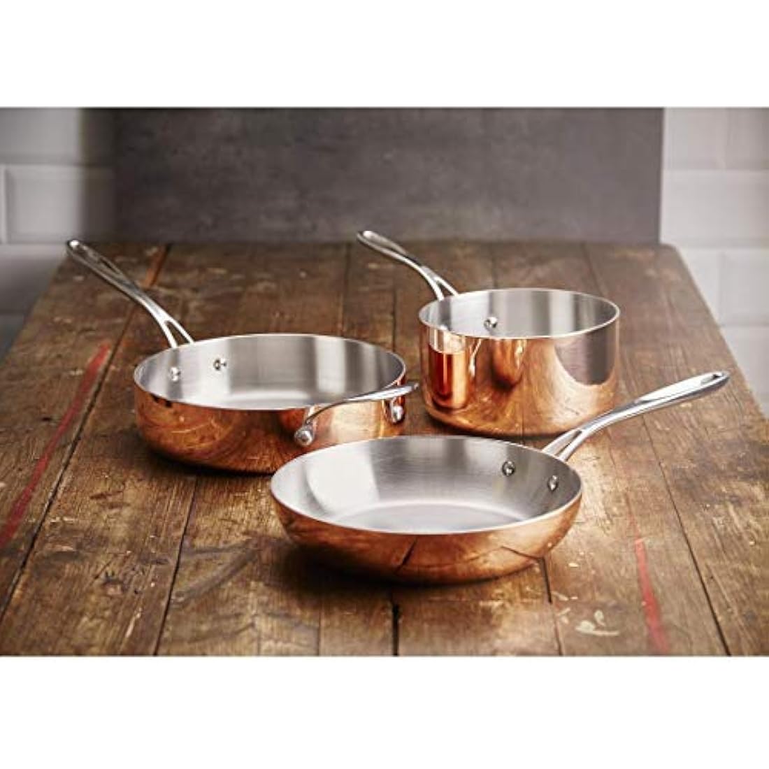 Vogue Tri-Wall Copper Saute Pan – 240mm Induction Compatible