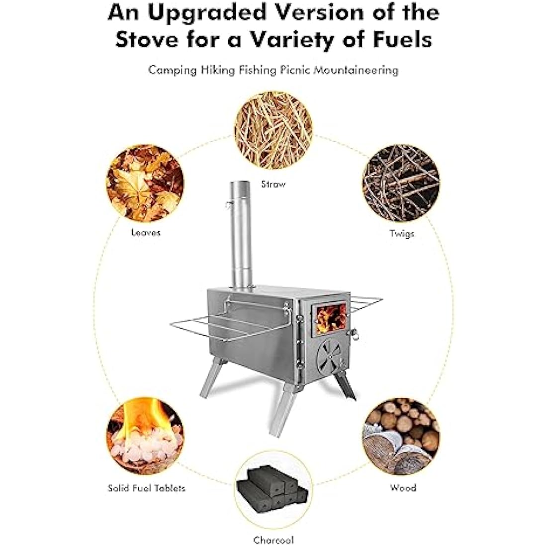LAMA Portable Tent Wood Stove | Folding Stainless Steel Camping Heater