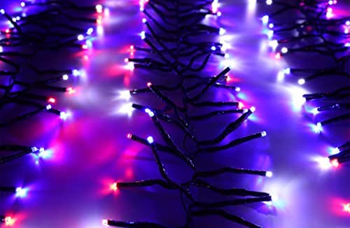 Christmas Concepts 500 LED Cluster Lights – 6m Red/Blue/White – 8 Functions