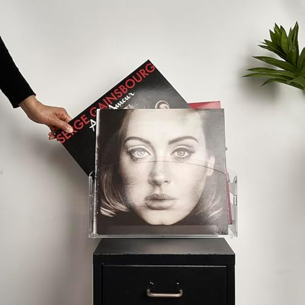 Meicloud Acrylic Vinyl Record Holder – Clear LP Storage Case with Handles