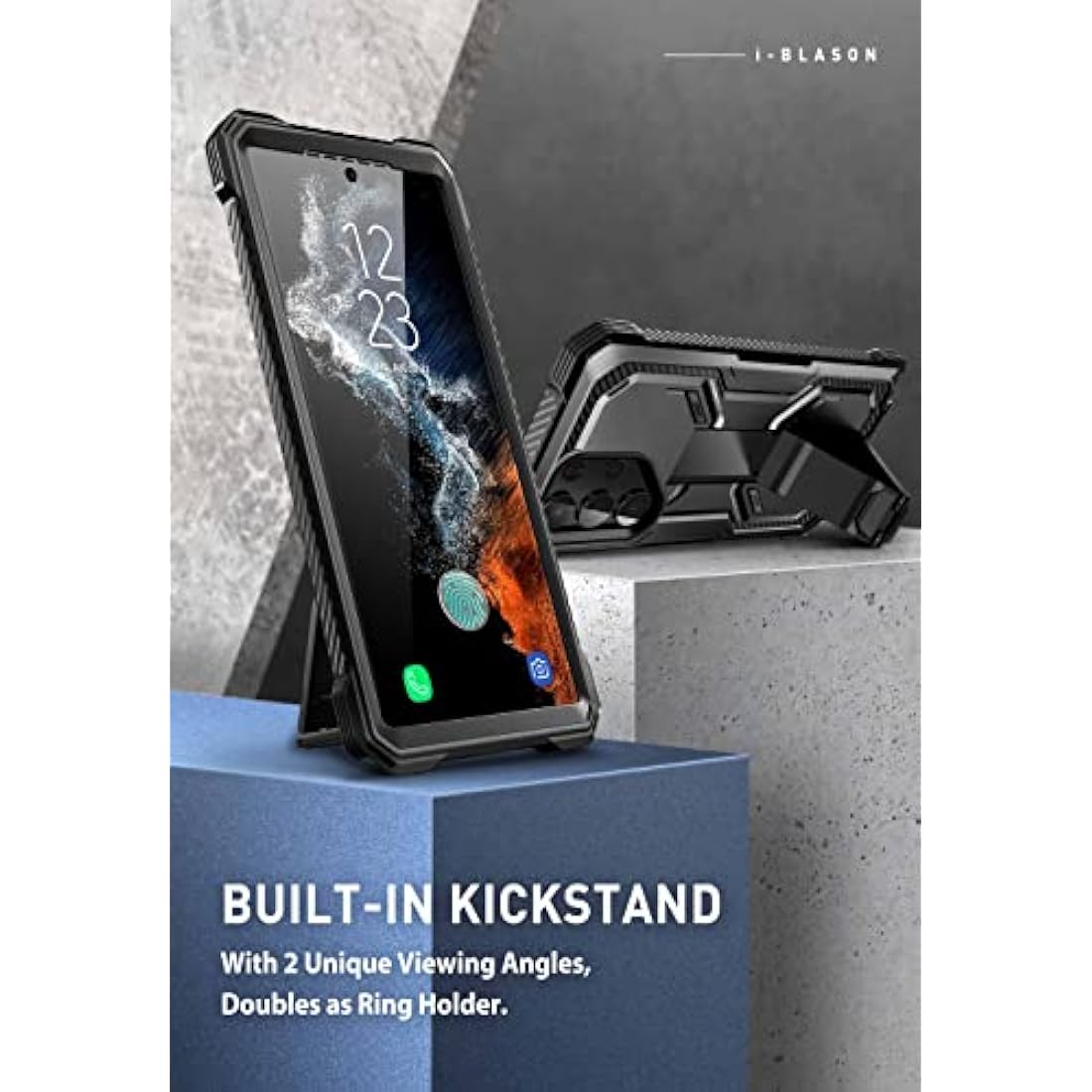 i-Blason Armorbox Samsung Galaxy S23 Ultra Case | Rugged Full-Body Black