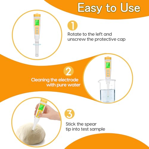 YINMIK Digital Food pH Meter – Professional Spear Probe Tester with ATC