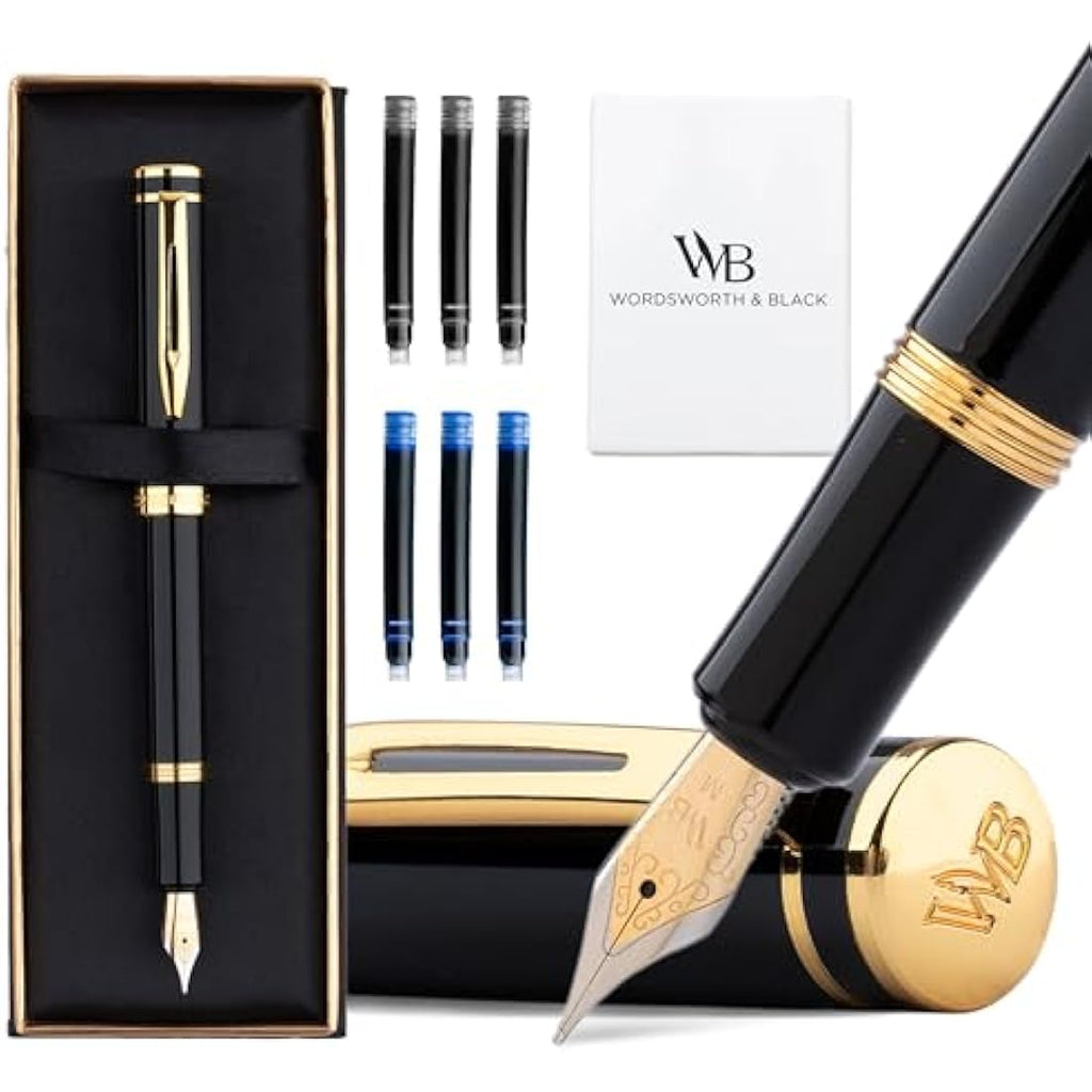 Wordsworth and Black Luxury Mini EDC Fountain Pen - Gold Finish Pocket Pen
