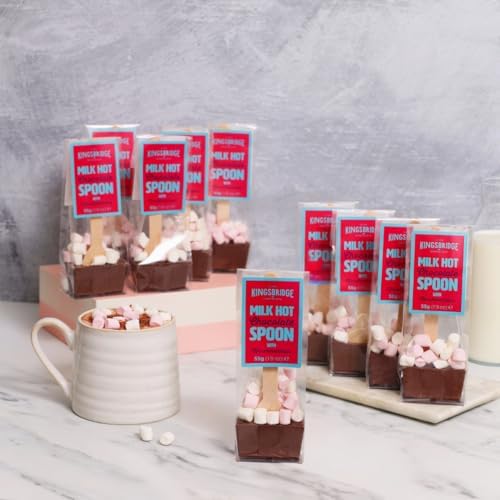 Kingsbridge Belgian Milk Hot Chocolate Spoons with Marshmallows, 10 Pack