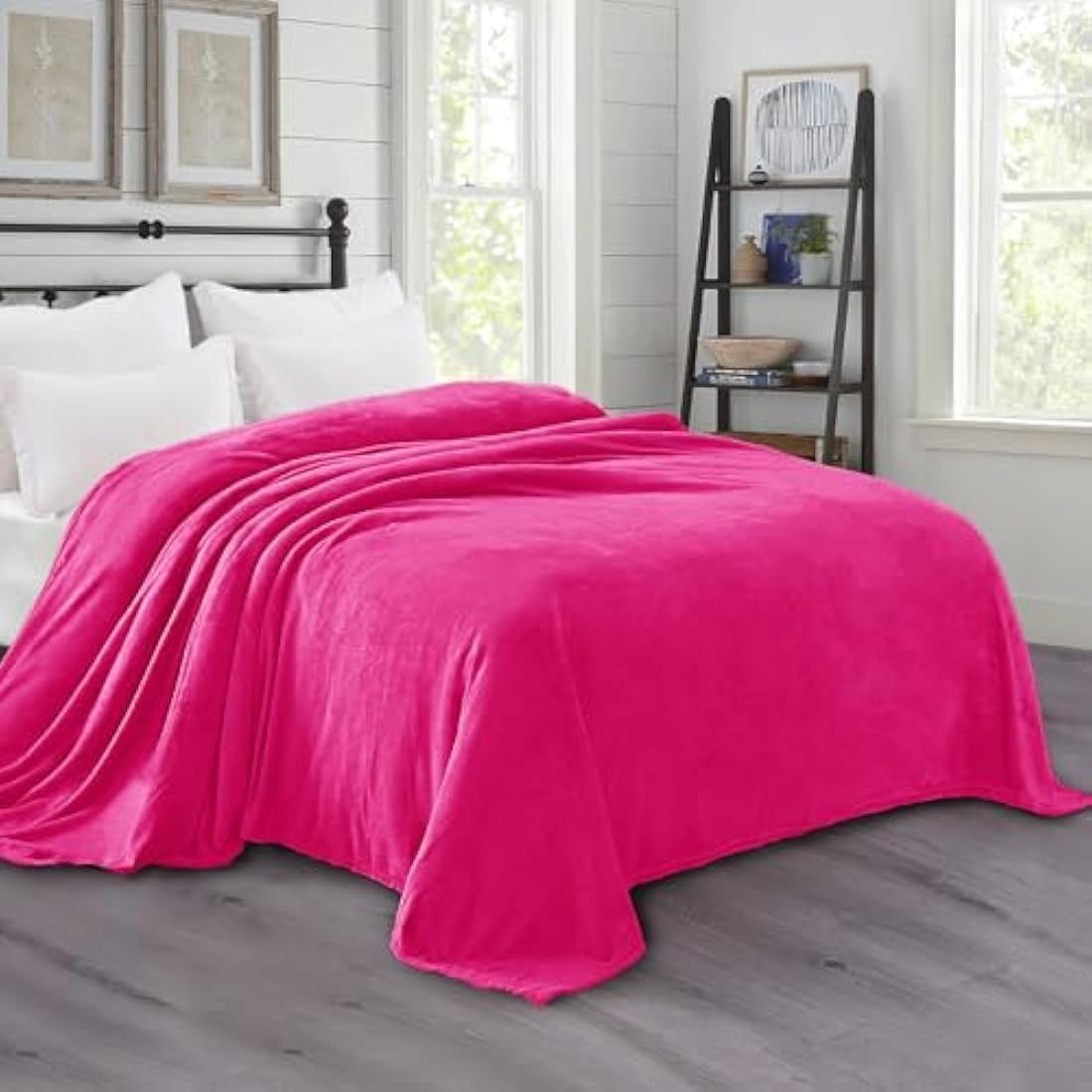 Fleece Blanket – Soft Hot Pink Double Bed Throw, 230x168 CM