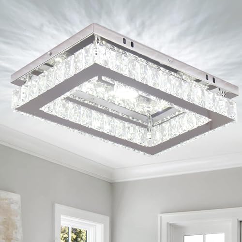 Jolof Store Modern LED Crystal Chandelier – K9 Flush Mount Ceiling Light