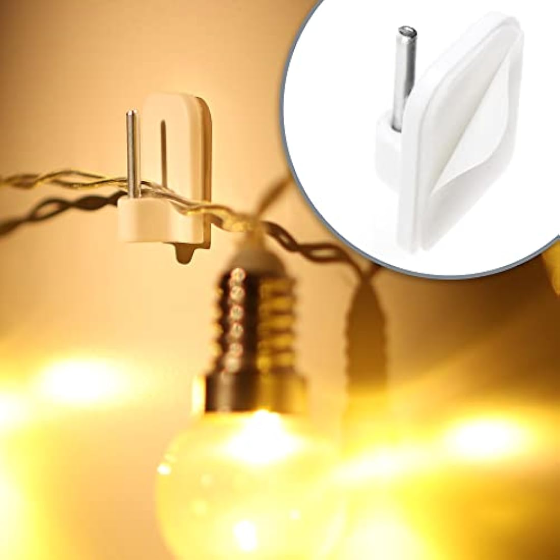 com-four® 12x Crochets à Rideaux Autocollants en PVC et Métal – Blanc