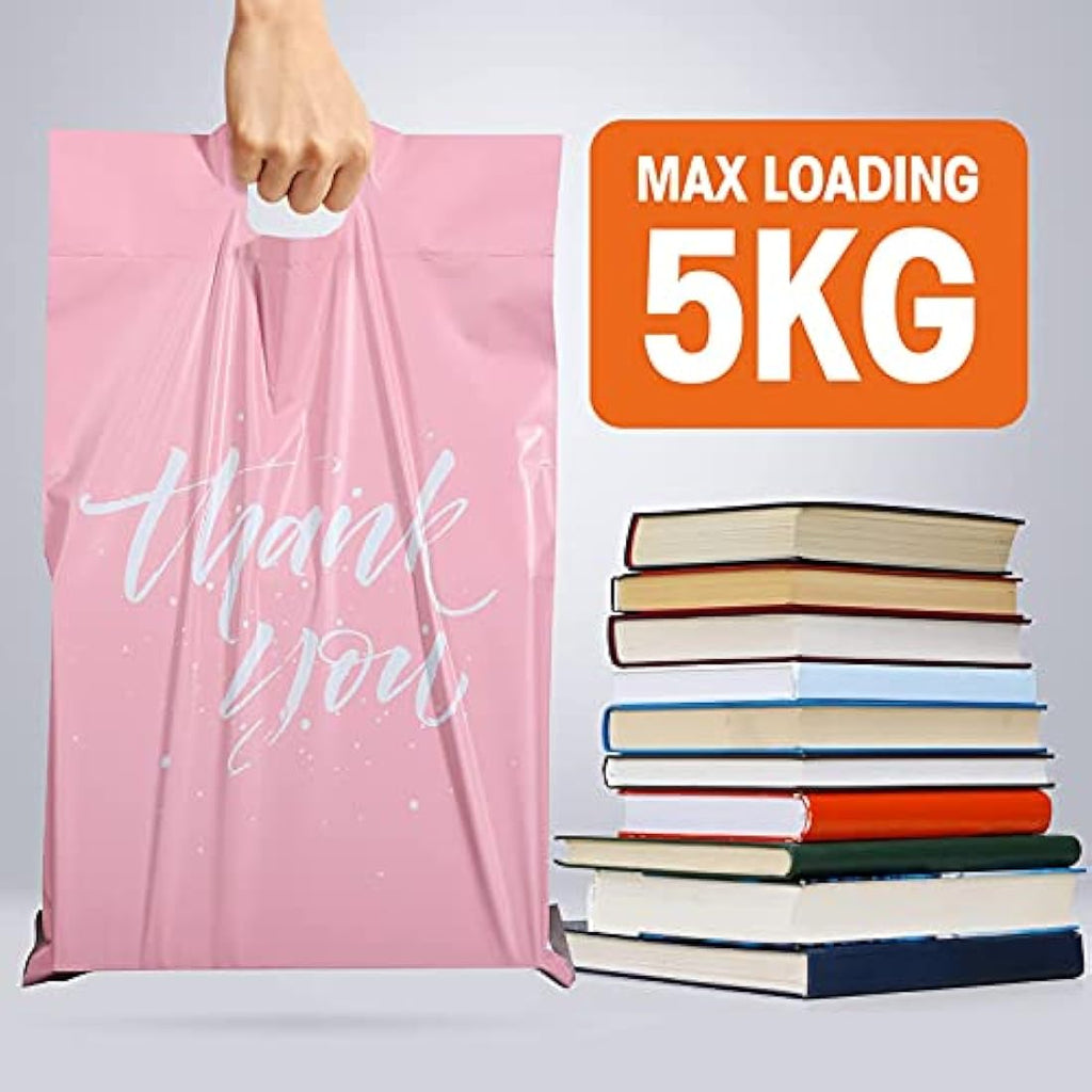 Switory Pink Poly Mailers with Handle | 100Pcs Self-Seal Shipping Bags
