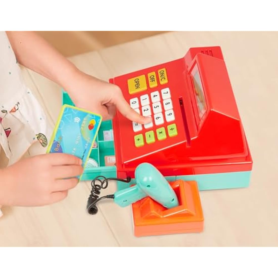 Battat Toy Cash Register with Scanner – 49-Piece Pretend Play Set