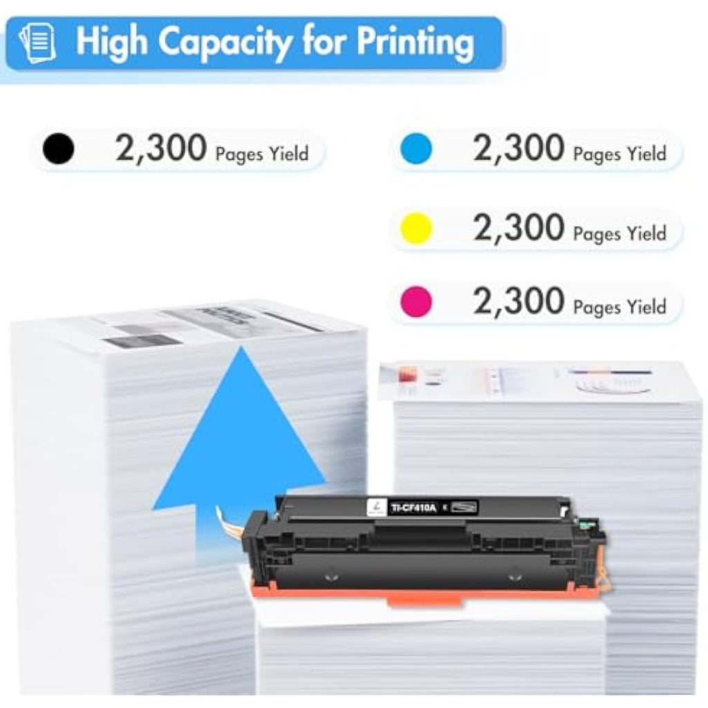 True Image HP 410A CF410A Compatible Toner Cartridge 4-Pack | Black & Color