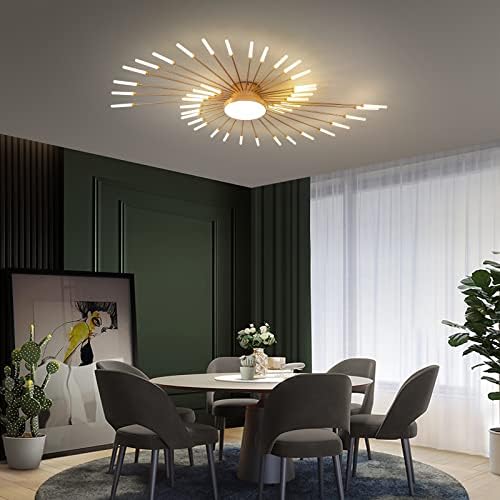 Modern LED Firework Ceiling Light | 43-Head Gold Flush Mount
