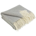 LYHome Cashmere & Merino Wool Throw - Grey Herringbone Blanket, 140x200cm