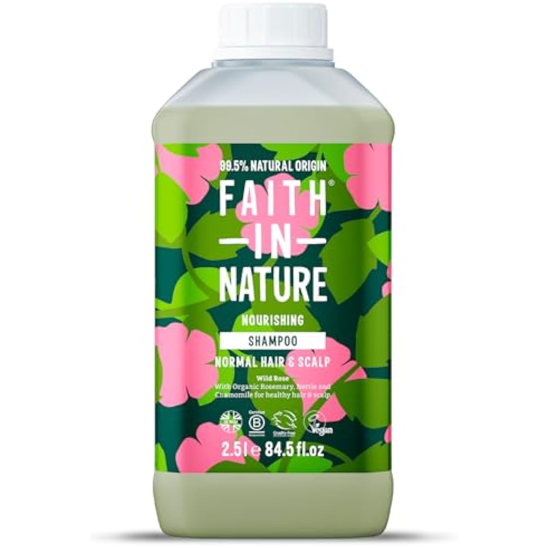 Faith In Nature Wild Rose Shampoo | Nourishing 2.5L Bulk Refill