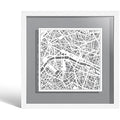 Paris Paper Cut Map Art –  Framed 3D Wall Decor, 9x9