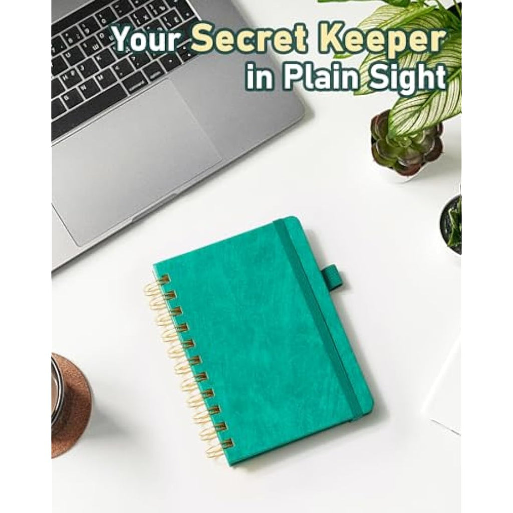 WEMATE Spiral Password Book with Alphabetical Tabs - Teal Hardcover Journal