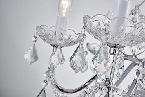 Bestier Modern Crystal Pendant Chandelier – Chrome 6-Light Fixture