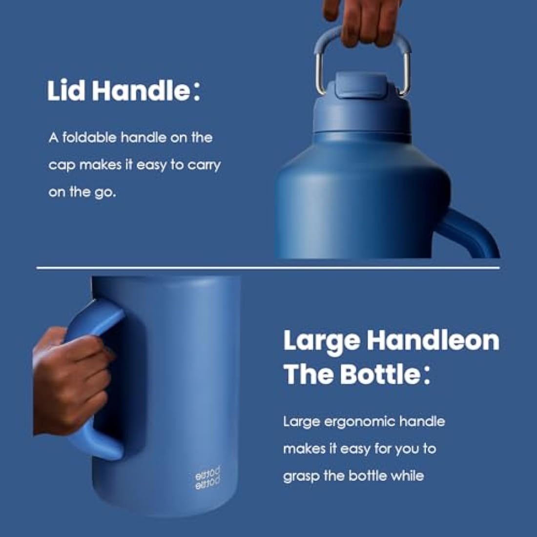 64 oz Insulated Stainless Steel Water Bottle – Blue