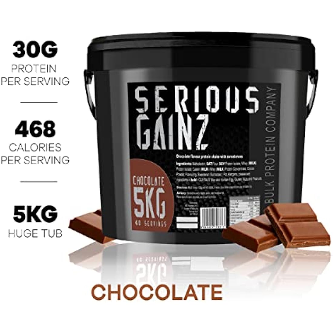 The Bulk Protein Company Serious Gainz Mass Gainer - Chocolate, 5kg