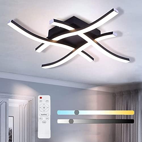 Beleben Dimmable LED Ceiling Light | 24W Modern Curved Design - Black