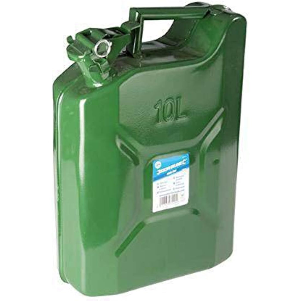 Silverline 10L Steel Jerry Can | Leak-Proof Fuel Storage Canister