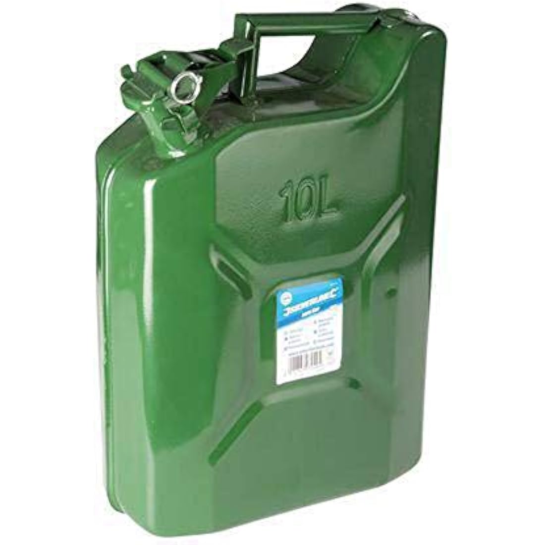 Silverline 10L Steel Jerry Can | Leak-Proof Fuel Storage Canister