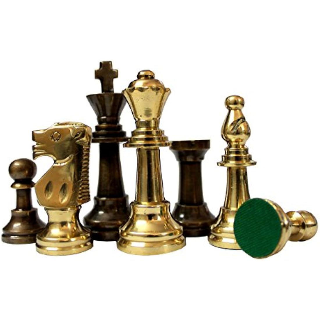 StonKraft Brass Staunton Chess Pieces - 3 Inch Metal Chessmen Figurine