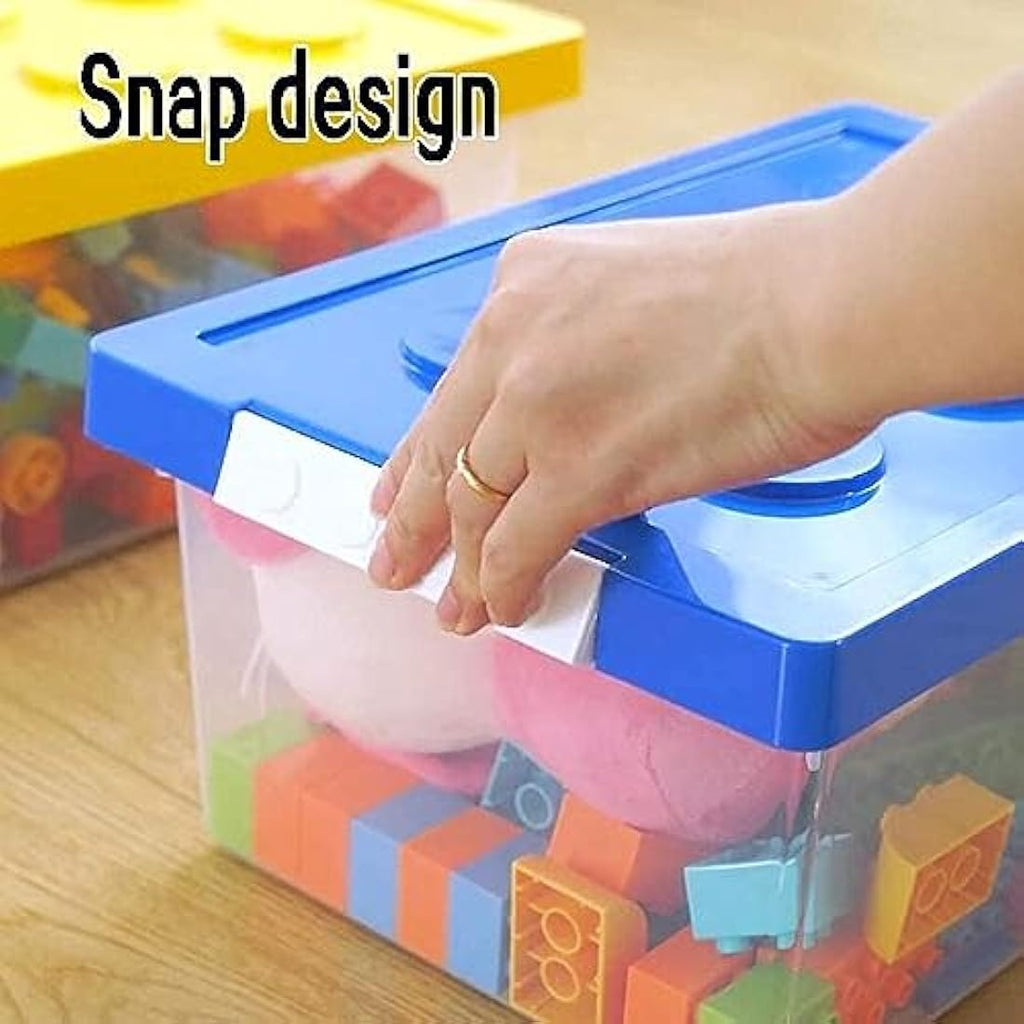 Greentainer Toy Storage Organizer Bins with Building Baseplate - Set of 2