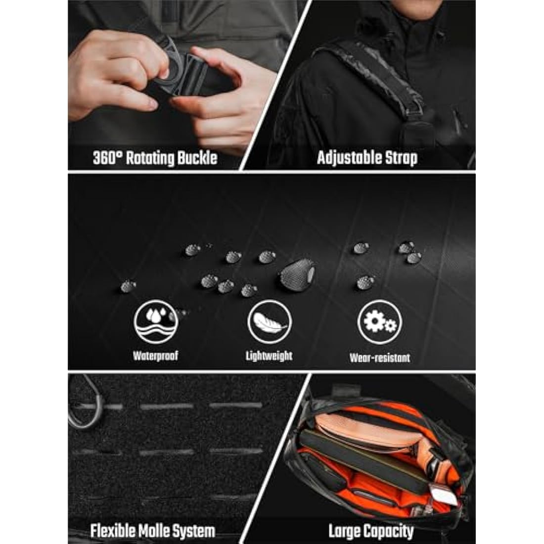 Tactical Geek Cache L3 EDC Sling Bag – Lightweight Nylon Crossbody Daypack