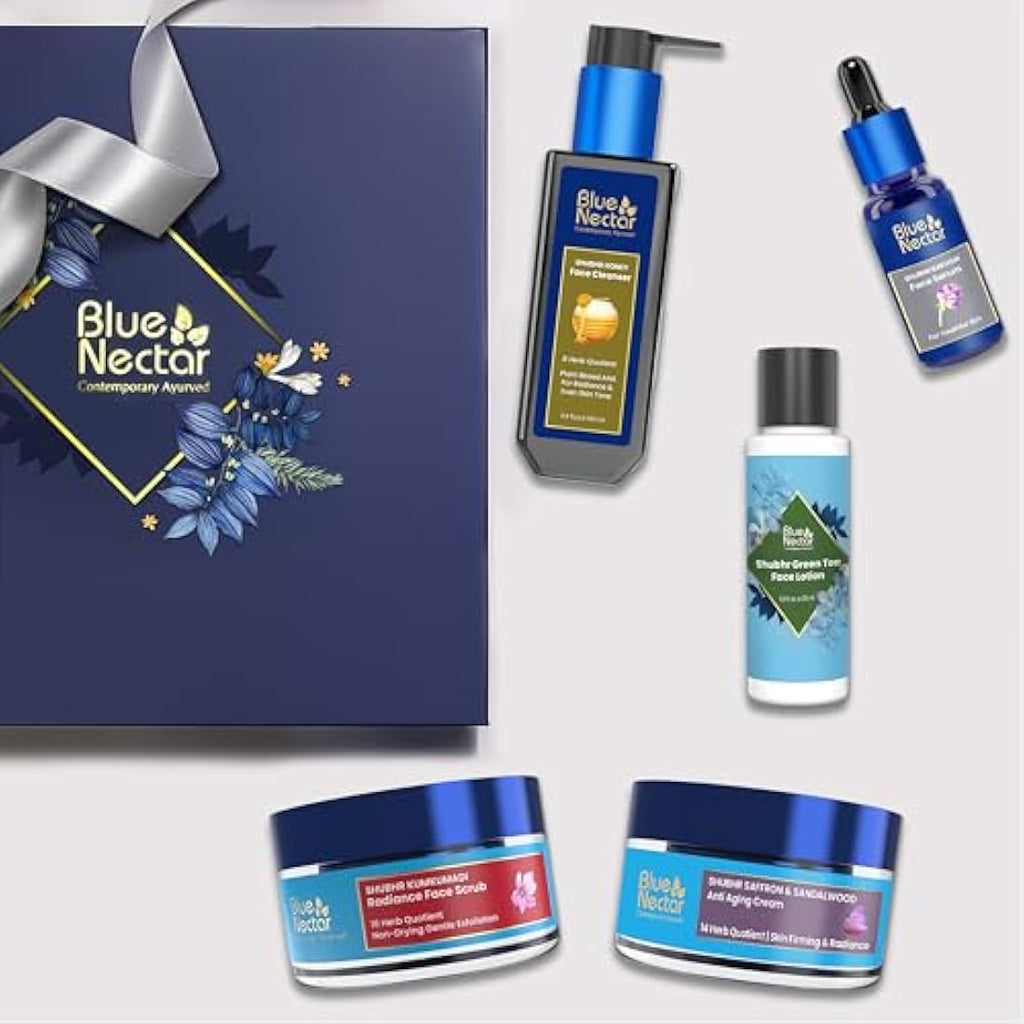 Blue Nectar Contemporary Glow Skincare Gift Set - 5pc Oil-Free Kit