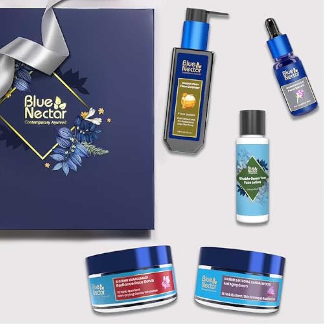 Blue Nectar Contemporary Glow Skincare Gift Set - 5pc Oil-Free Kit