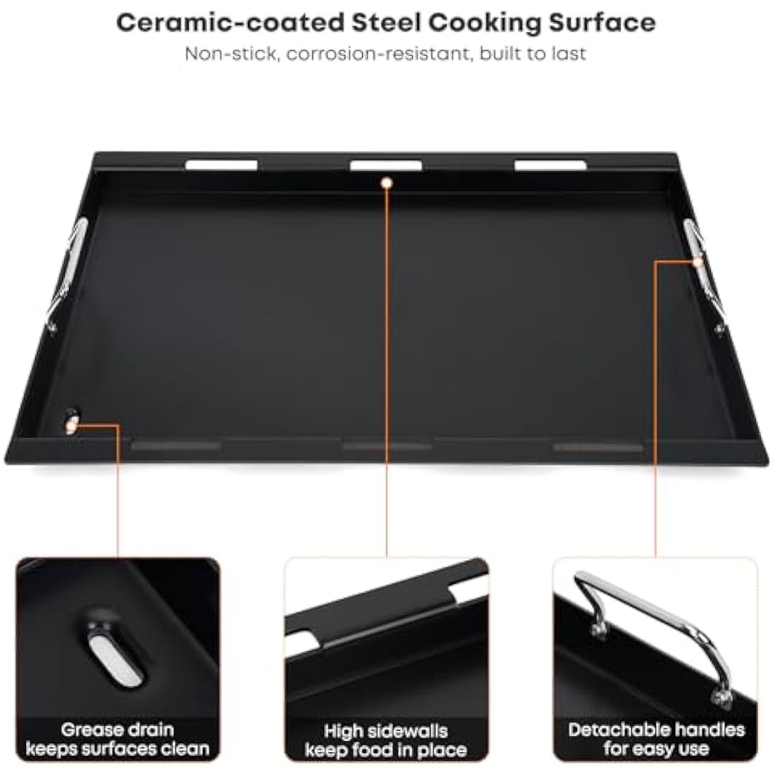 Onlyfire Nonstick Ceramic Griddle for Weber Genesis II 300 Series Grills
