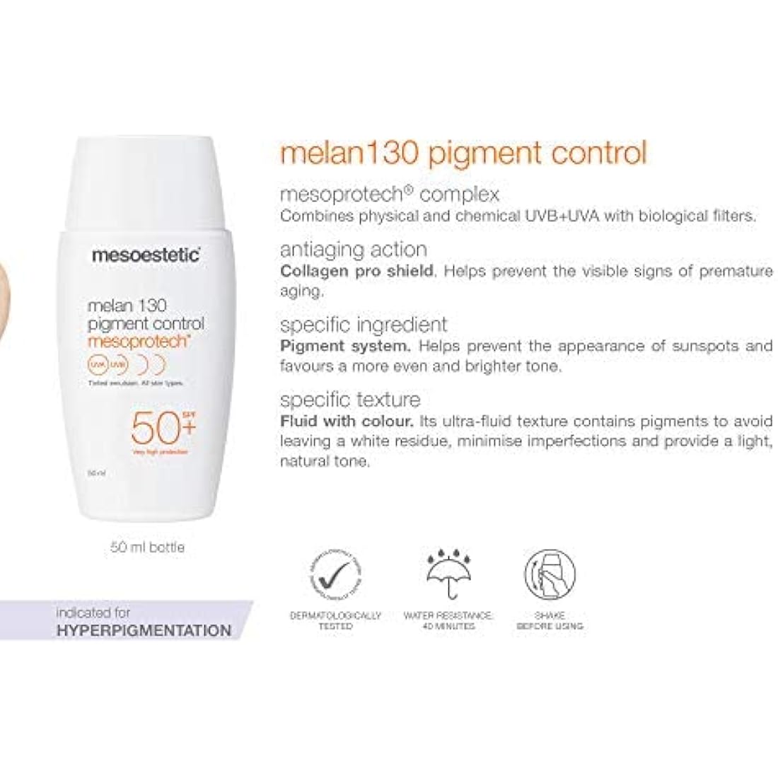 Mesoestetic Melan 130 Pigment Control SPF 50+ Sunscreen - 50ml