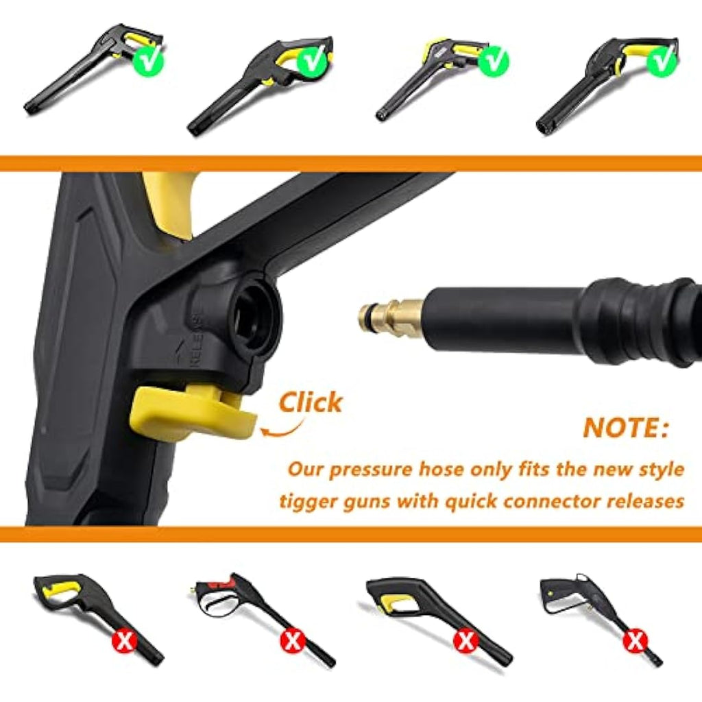 Fai Top 15M Pressure Washer Hose for Karcher K2-K7 | M22 Coupling