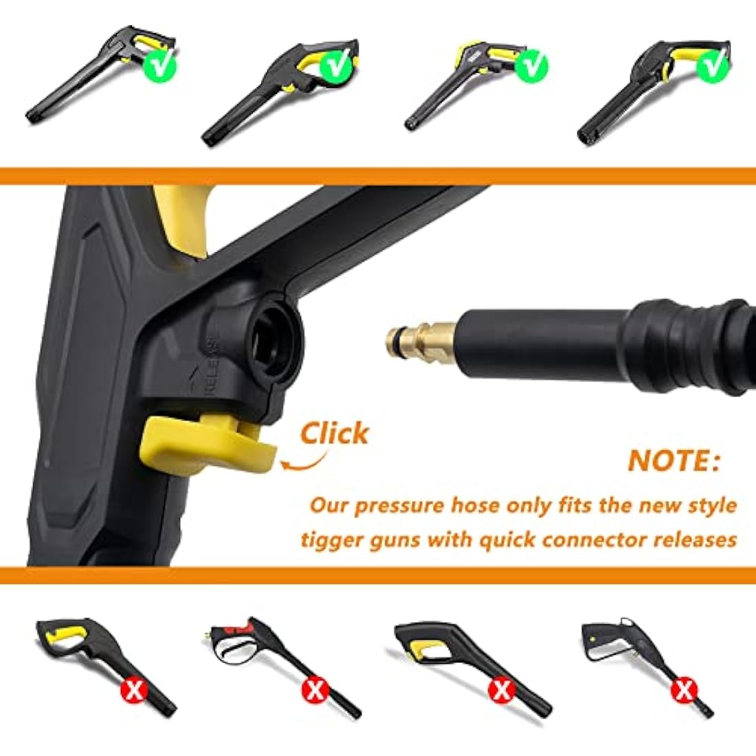 Fai Top 15M Pressure Washer Hose for Karcher K2-K7 | M22 Coupling