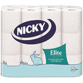 Nicky Elite 3-Ply Scented Toilet Tissue – 24 Rolls of Soft White Paper