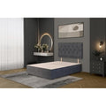 Charcoal Plush Fabric Divan Bed Base with Headboard | King