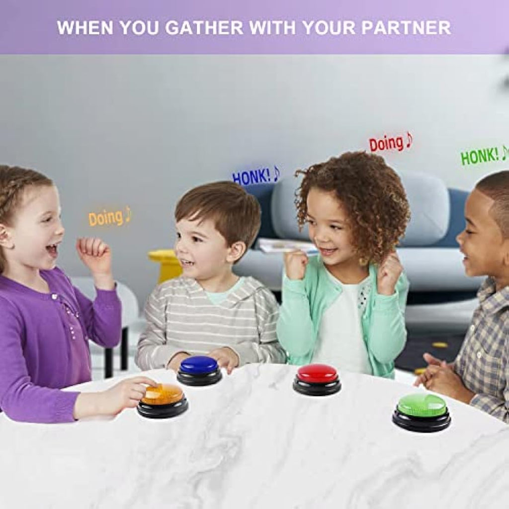 BEAN LIEVE Game Show Buzzers for Classroom – 4 Sounds, Set of 4