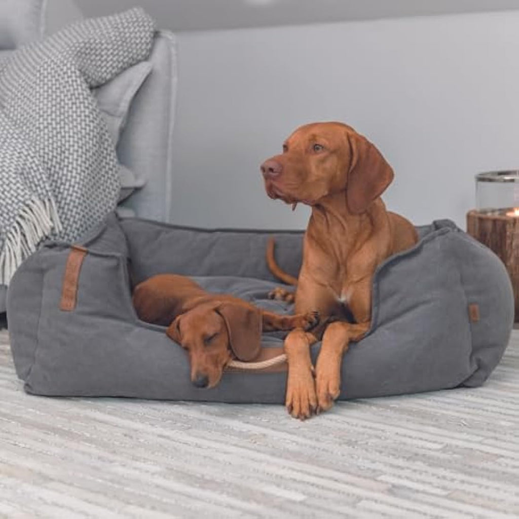 TRIXIE BE Nordic Föhr Dog Bed – Washable Dark Grey Basket, 60x50cm