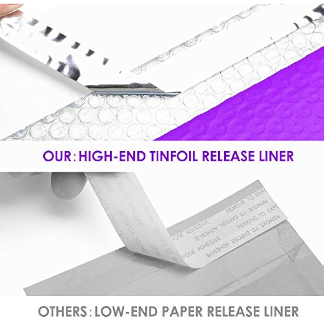 Switory Purple Poly Bubble Mailers – 15.3x22.9cm Padded Envelopes, 50 Pack
