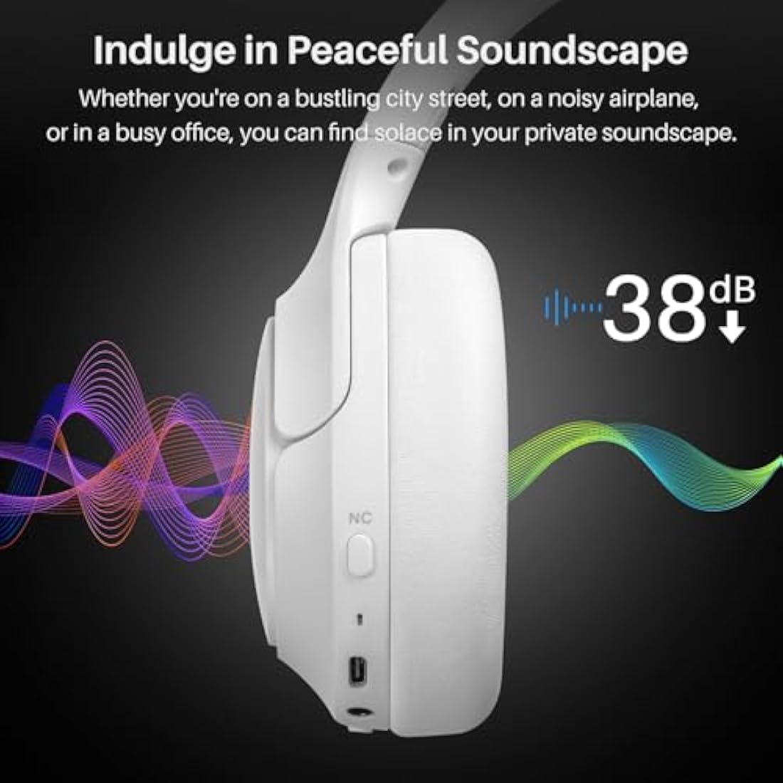 TOZO HT2 Hybrid Active Noise Cancelling Over Ear Wireless Headphones