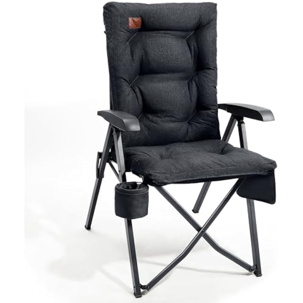 EVER ADVANCED Heavy Duty Reclining Camping Chair | Padded 4-Position Seat