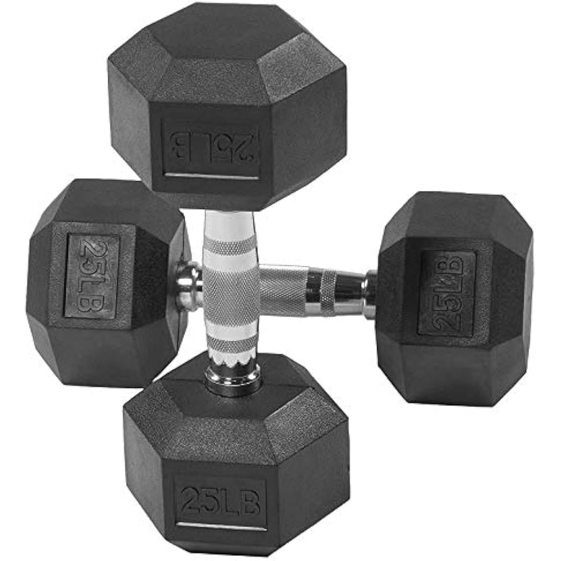 BalanceFrom Rubber Coated Hex Dumbbells – Ergonomic Weight Set
