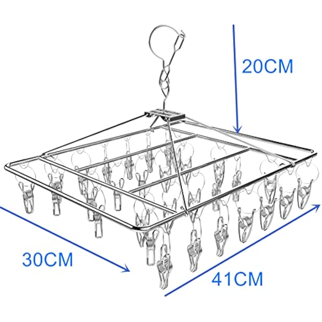 Metal Sock Drying Rack with 30 Pegs | Laundry Drip Hanger