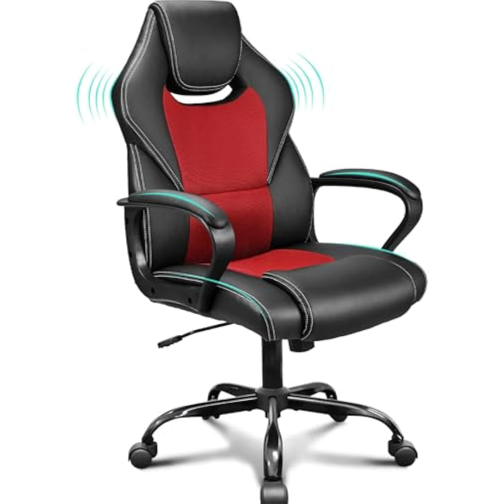 BASETBL Ergonomic Office Chair – High Back PU Leather Executive Chair, Red