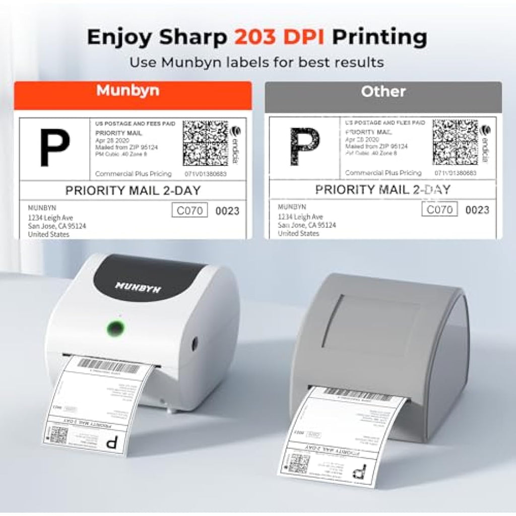 MUNBYN 411B Bluetooth Thermal Shipping Label Printer for Small Business