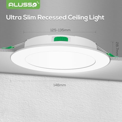 10W LED Recessed Downlights | Ultra-Slim CCT Dimmable IP44 6-Pack