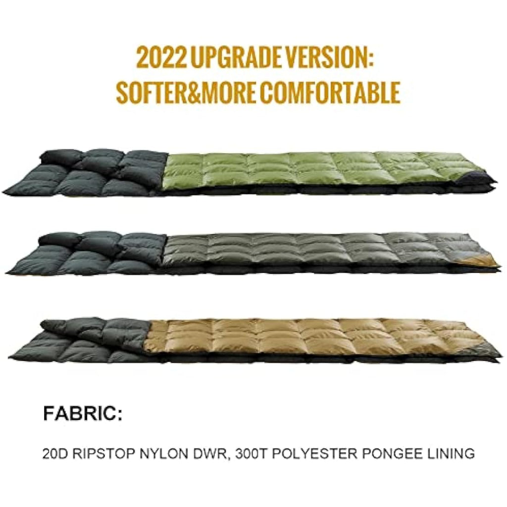 OneTigris Down Camping Blanket | Packable 600 Fill Power Puffy Quilt