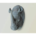 Rhino Wall Art – Grey Resin Animal Head Hanging Sculpture