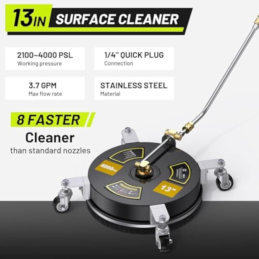 HoldOneLight 13" Pressure Washer Surface & Undercarriage Cleaner, 4000 PSI